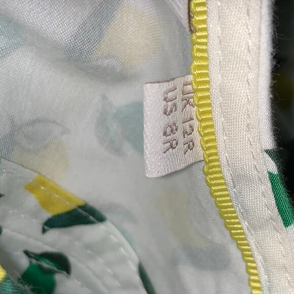 Boden White Dress with Lemon And Lime Print sz 8 - Picture 8 of 9